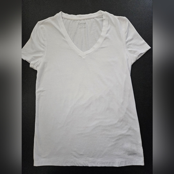 NWOT - Calvin Klein White Cotton Stretch Jersey - Size L - Picture 1 of 8